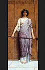 At the Gate of the Temple by John William Godward